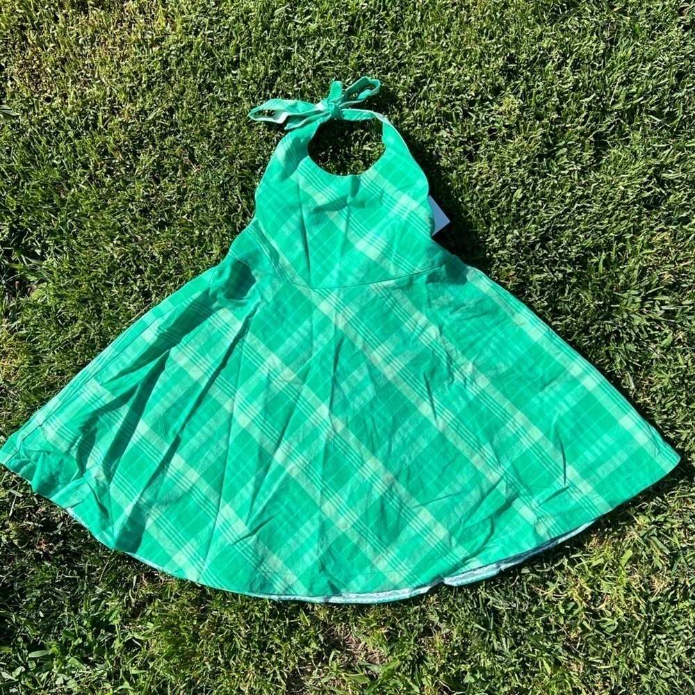 Vineyard Vines Menemaha Halter Dress Madras Grenada Green Size 2T NWT Preppy